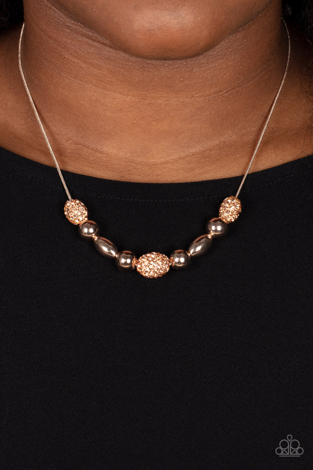 Space Glam - Rose Gold Necklace Earring Set