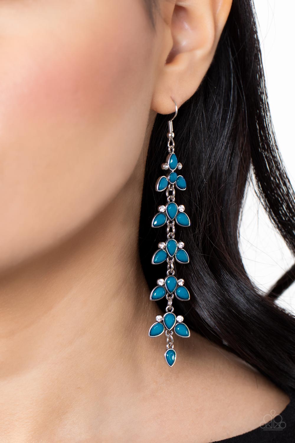 Fanciful Foliage - Blue Earring