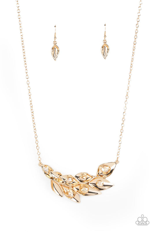 Enviable Elegance - Gold Necklace  Earring Set