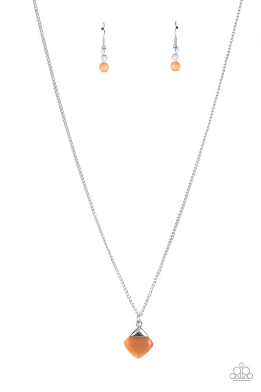 Gracefully Gemstone - Orange Necklace Earring Set