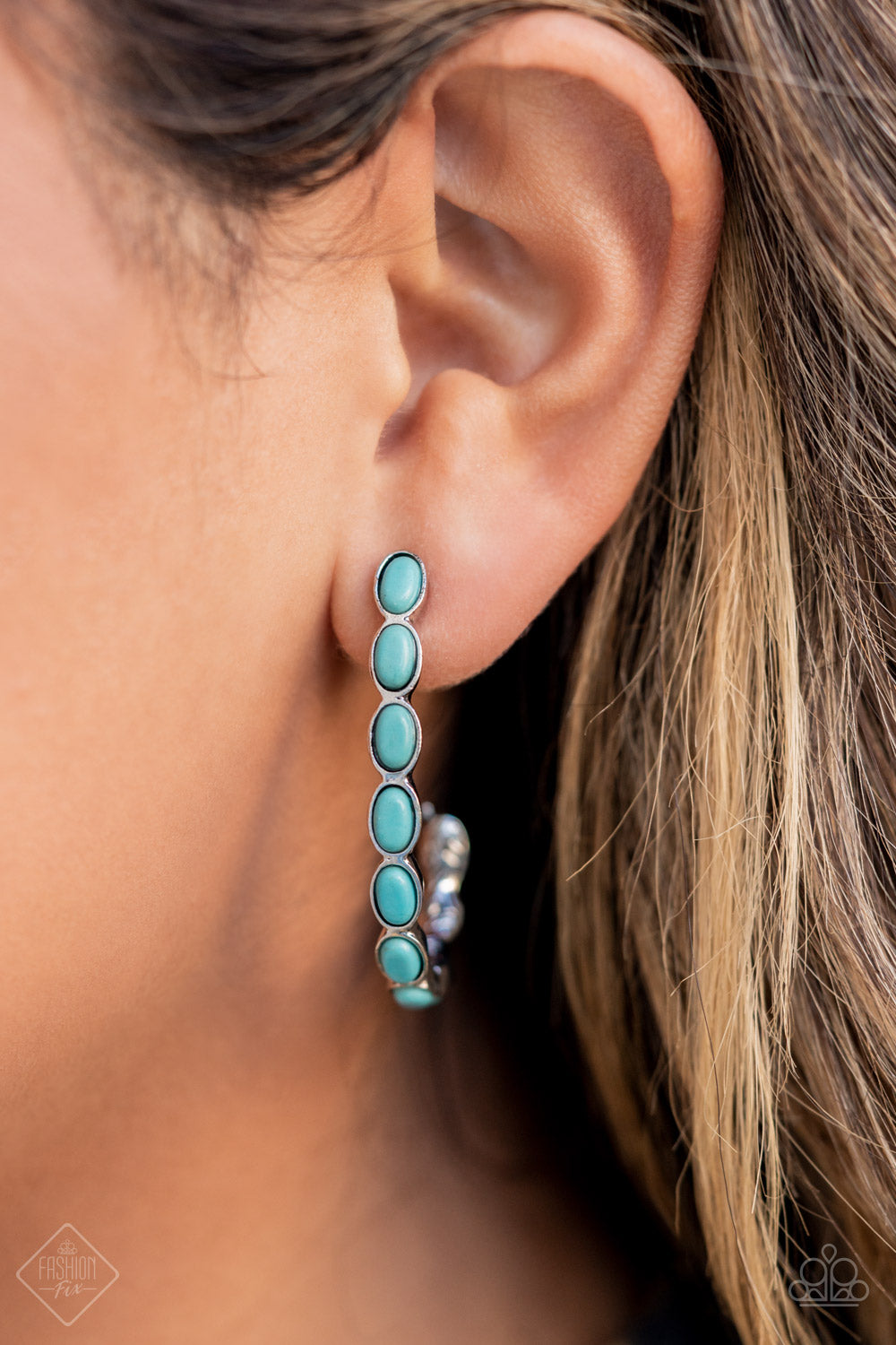 Kick Up a SANDSTORM - Blue Hoop Earring