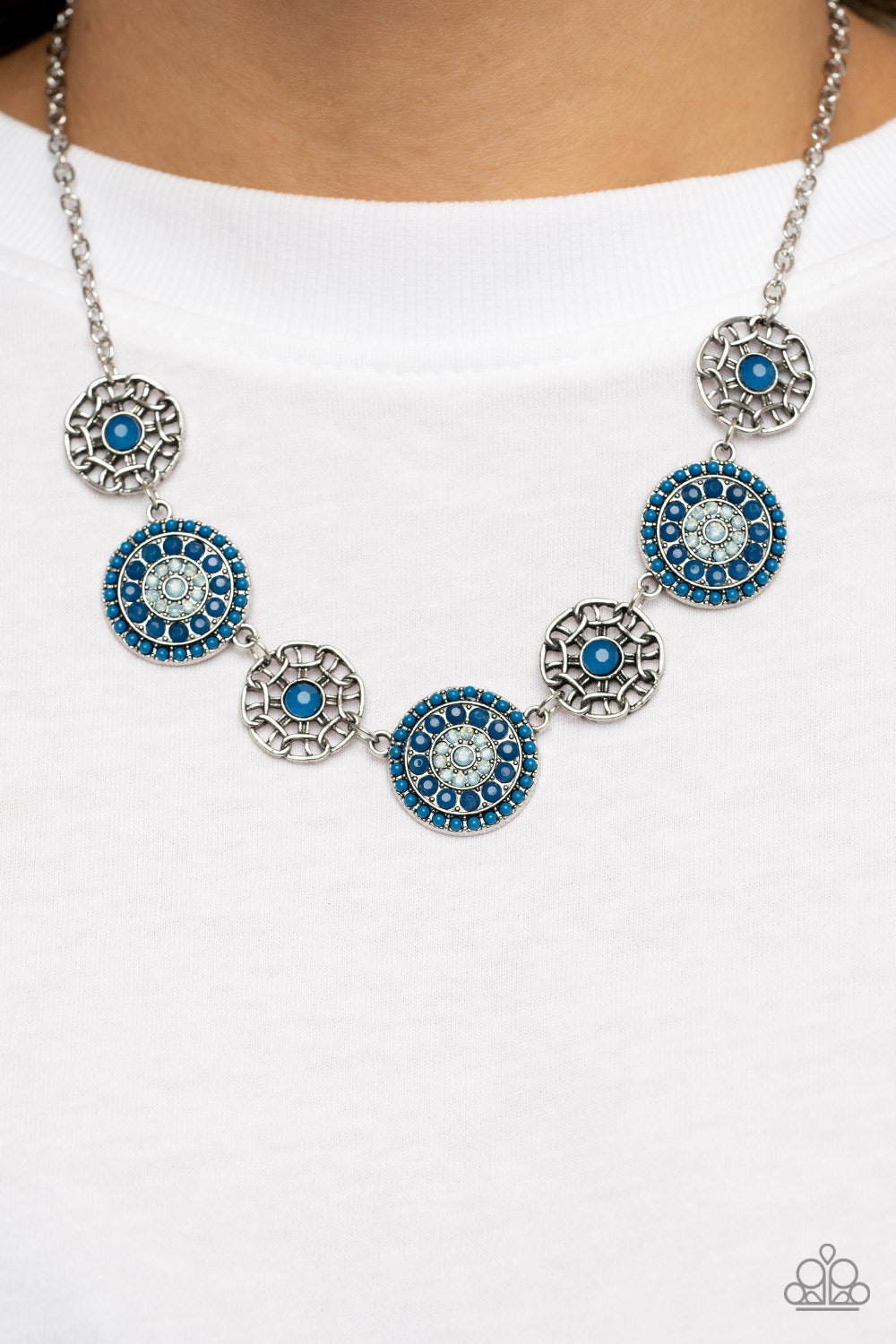 Farmers Market Fashionista - Blue Necklace Earring Set