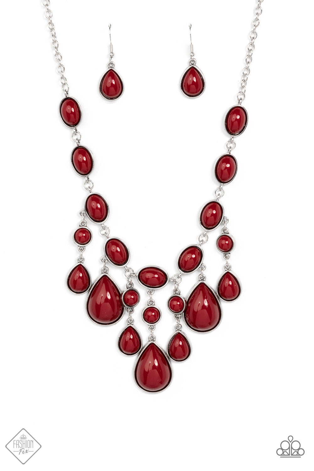 Mediterranean Mystery - Red Necklace Earring Set