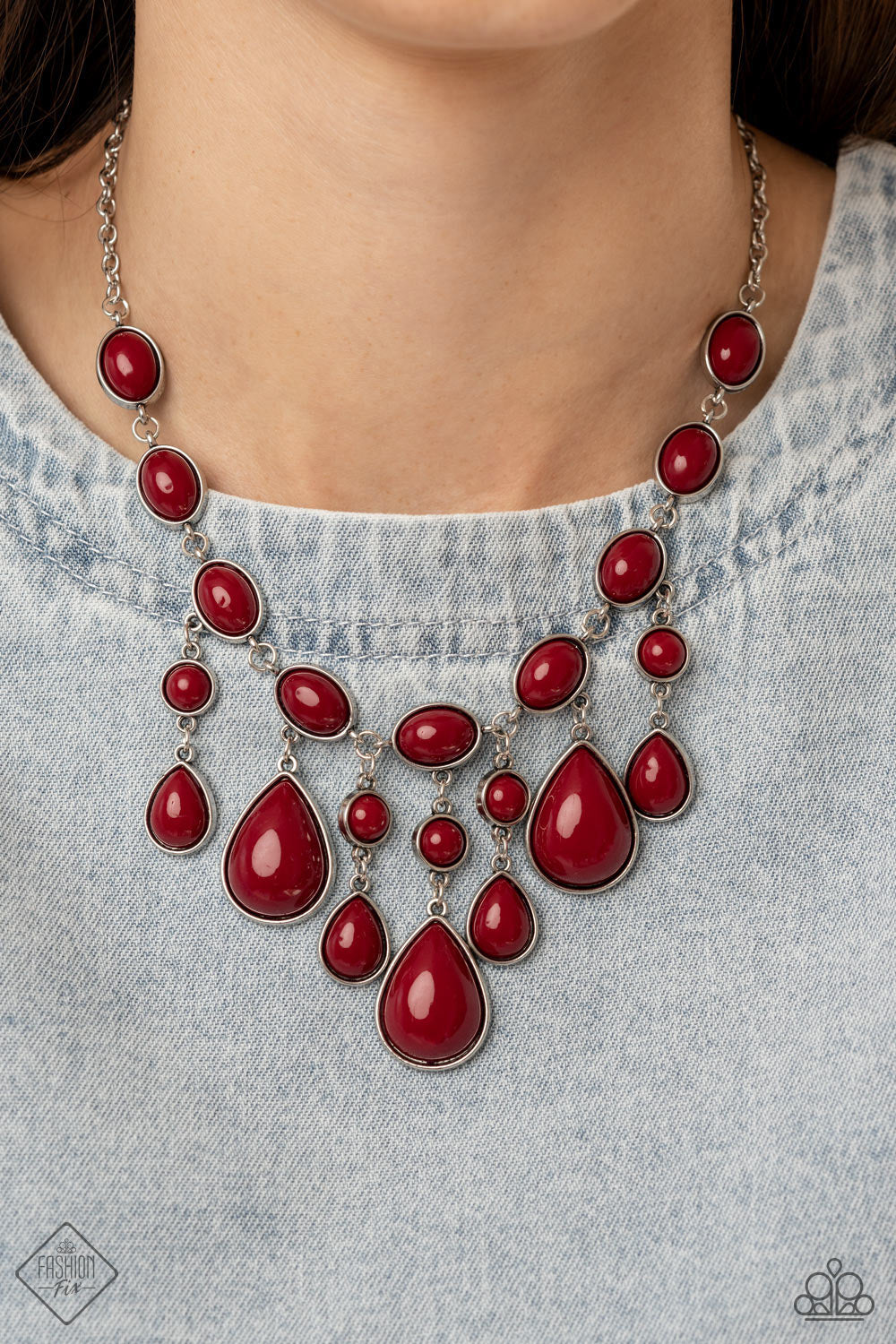 Mediterranean Mystery - Red Necklace Earring Set