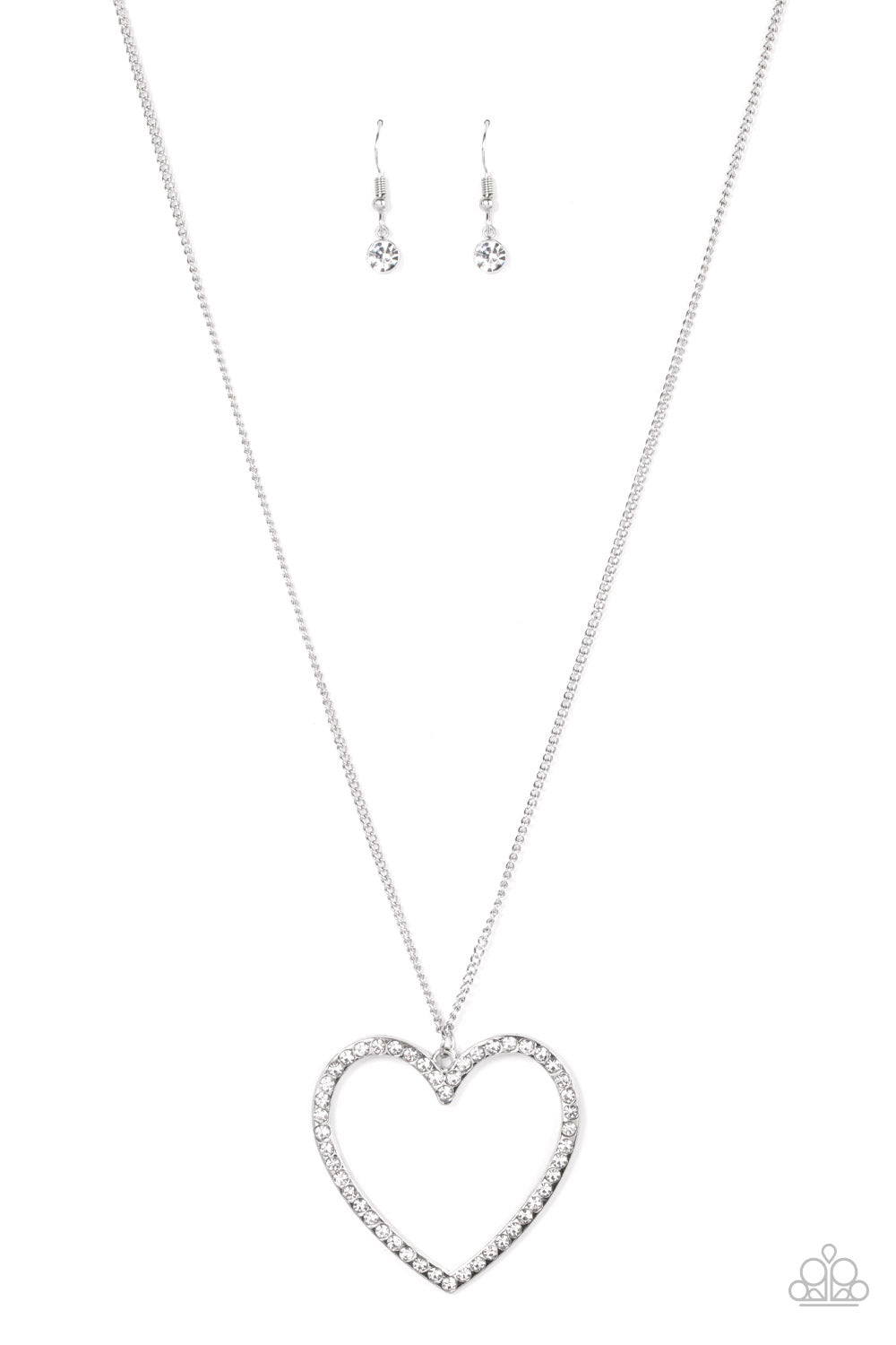 Va-Va-VALENTINE - White Necklace Earring Set