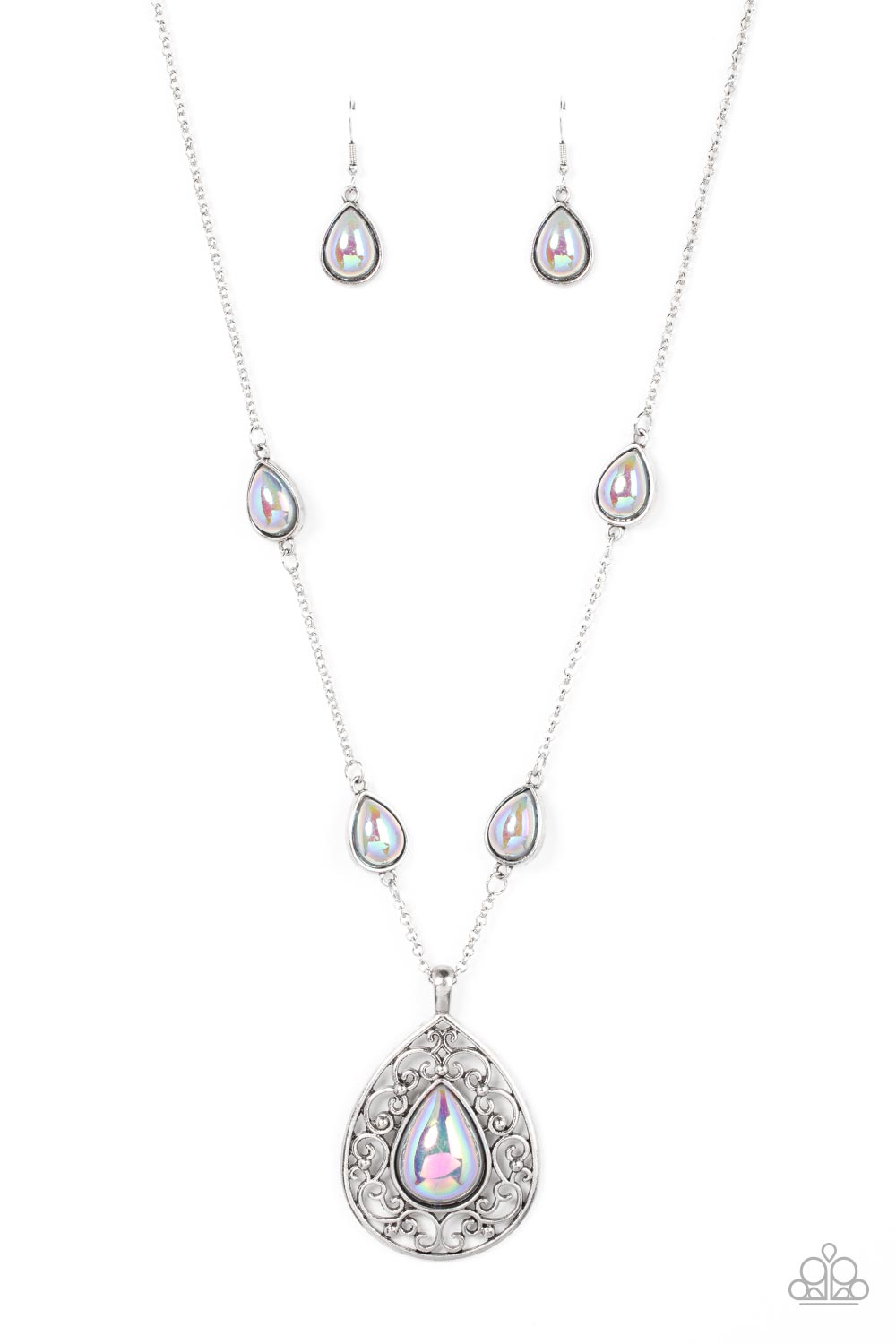 Magical Masquerade - Silver Necklace Earring Set