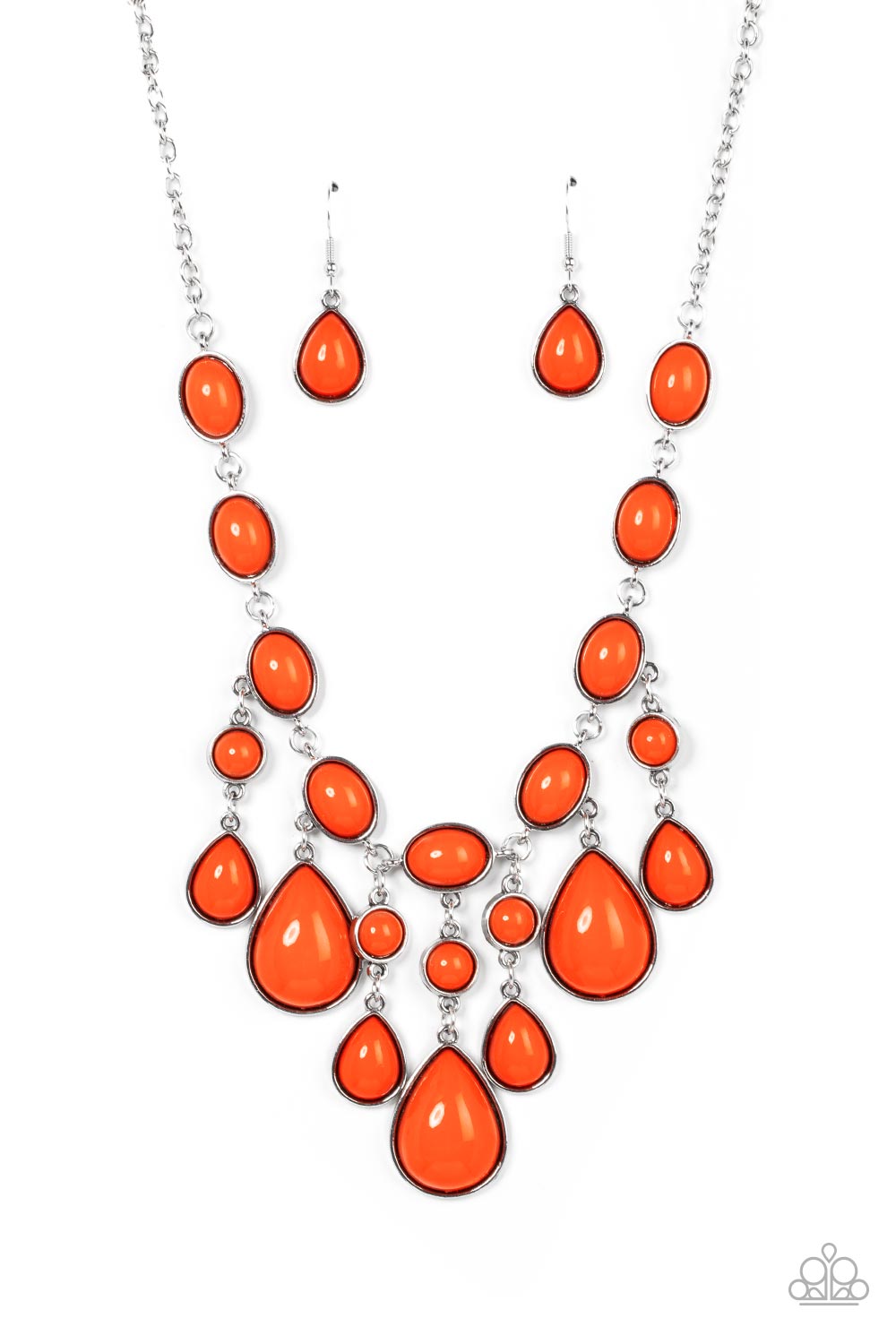 Mediterranean Mystery - Orange Necklace Earring Set