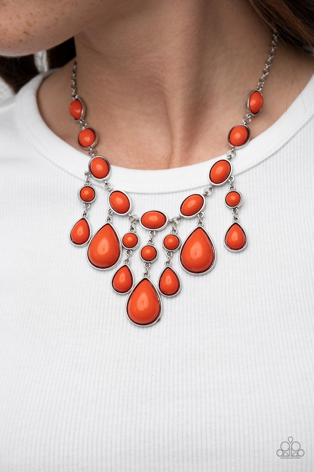 Mediterranean Mystery - Orange Necklace Earring Set