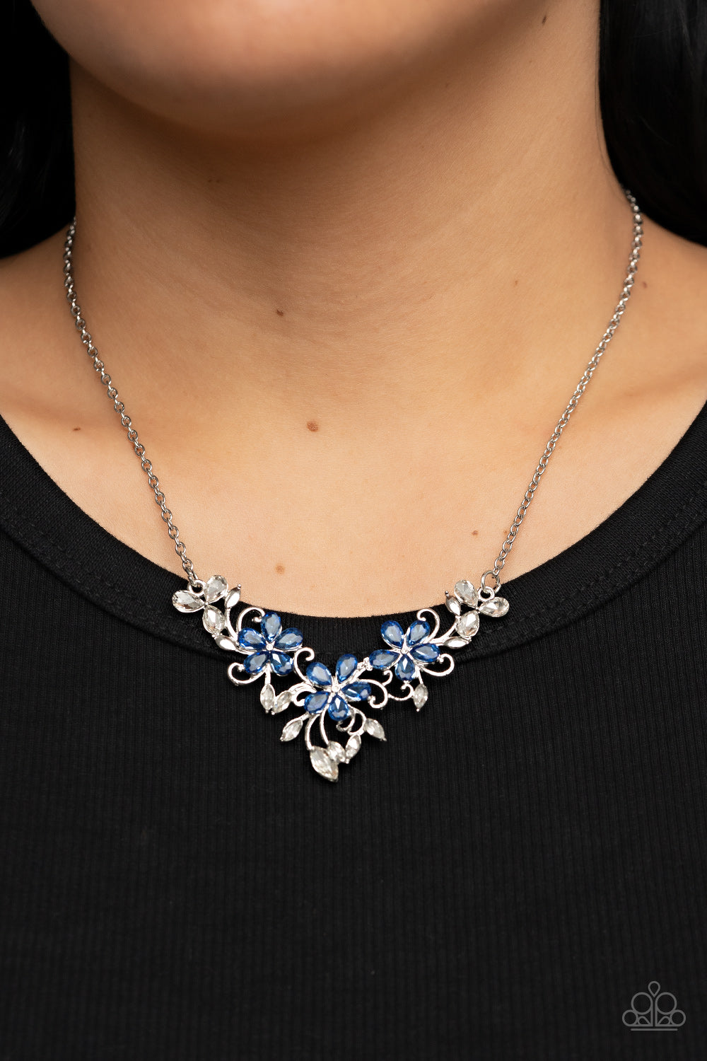 Floral Fashion Show - Blue Necklace Earring Set