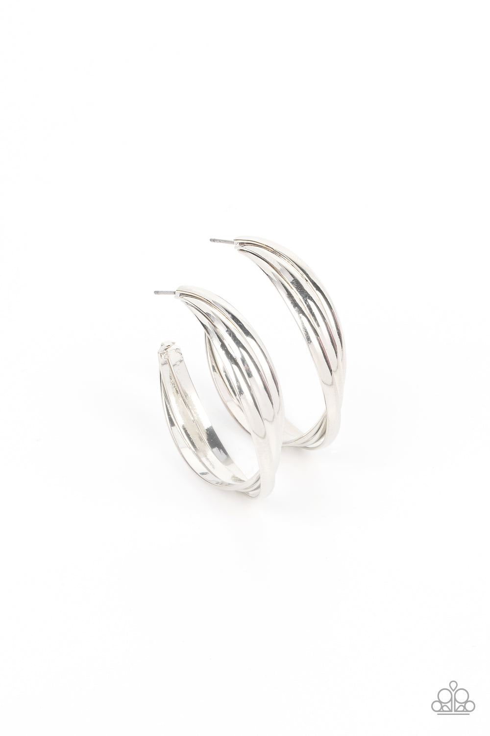 Curvy Charmer - Silver Hoop Earring