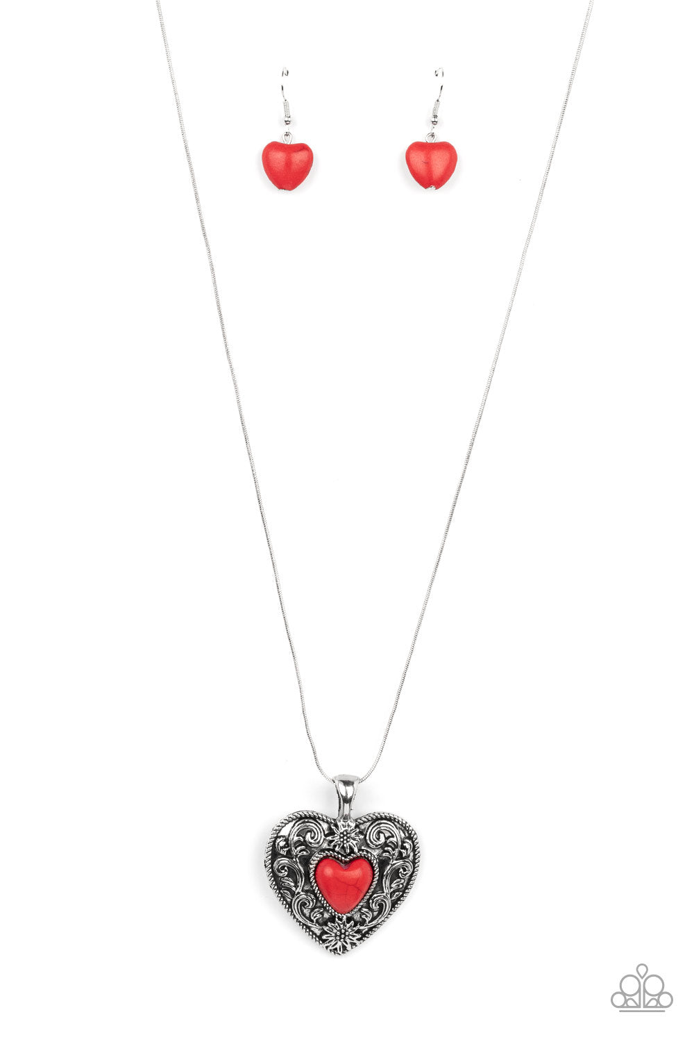 Wholeheartedly Whimsical - Red Necklace Set