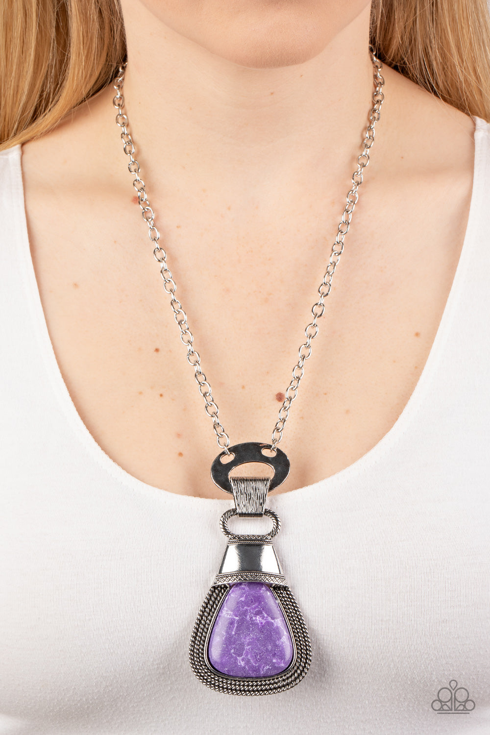 Rodeo Royale - Purple Necklace Earring  Set