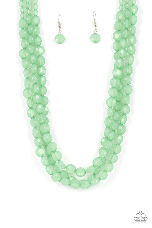 Boundless Bliss - Green Necklace Earring Set