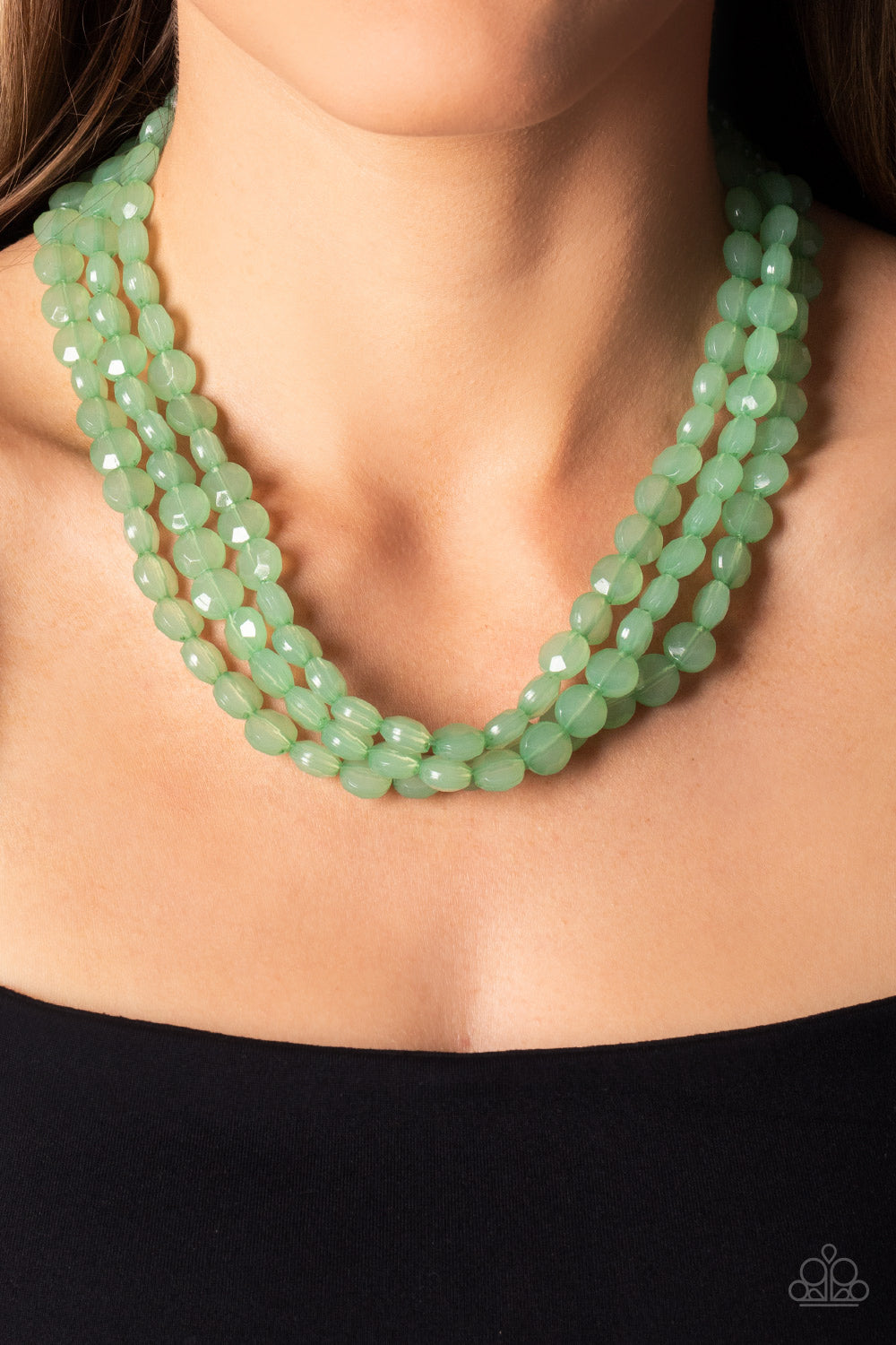 Boundless Bliss - Green Necklace Earring Set