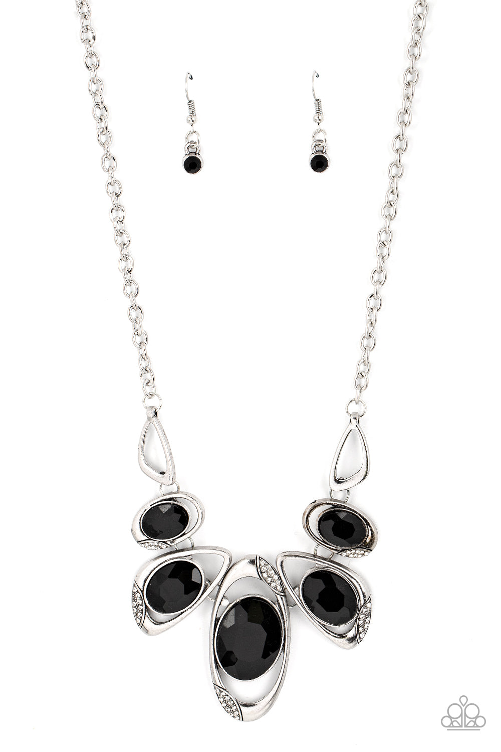 Hypnotic Twinkle - Black Neclace Earring Set