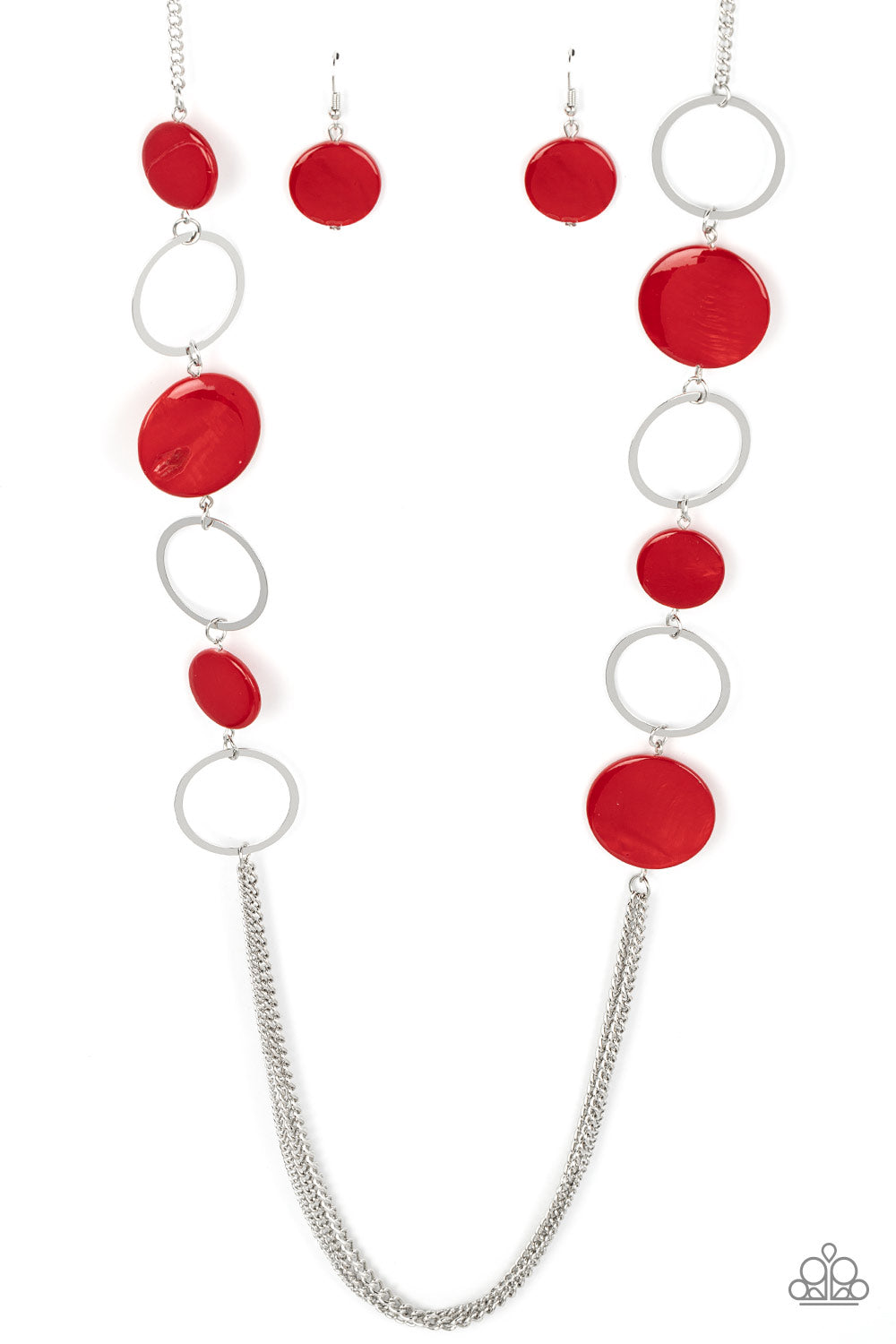 Beach Hub - Red Necklace Earring Set