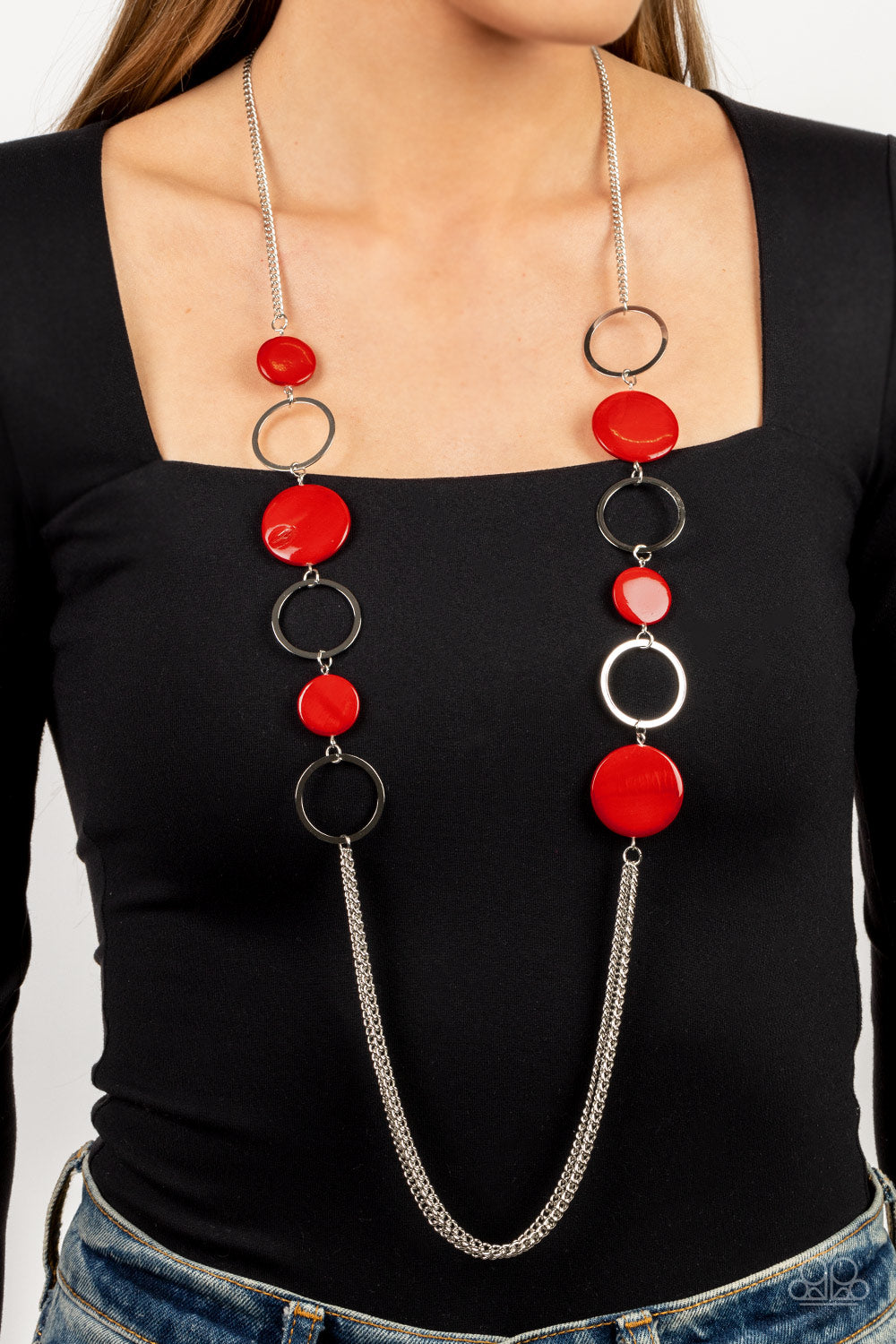 Beach Hub - Red Necklace Earring Set