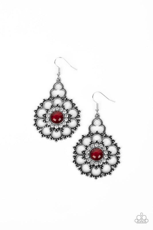 Floral Renaissance - Red Earrings