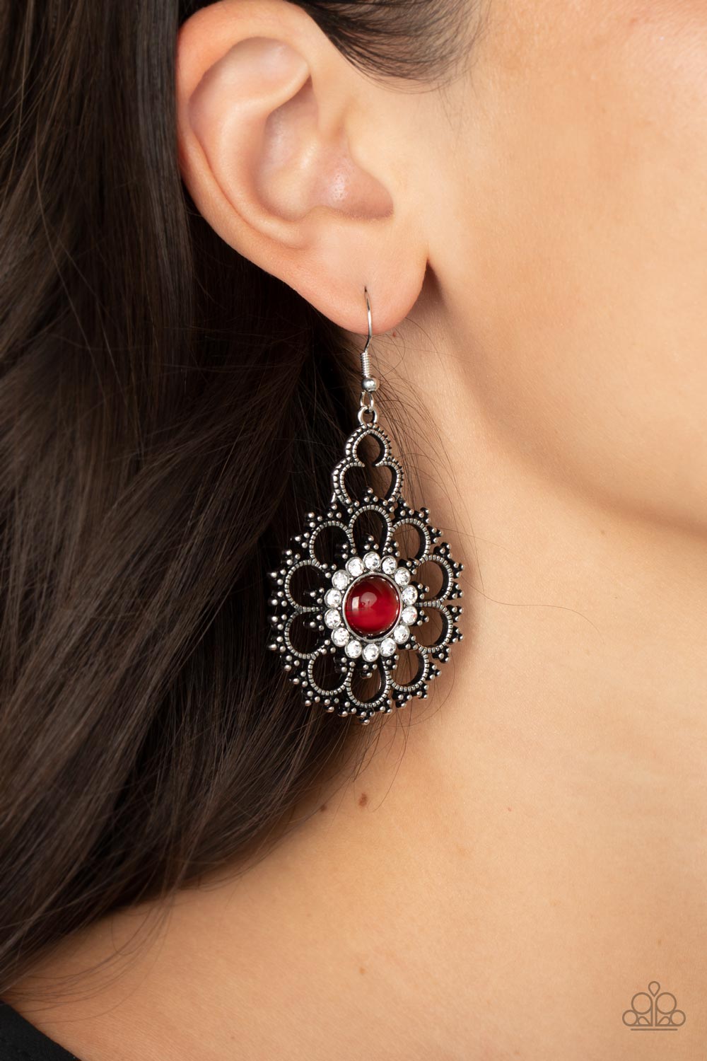 Floral Renaissance - Red Earrings