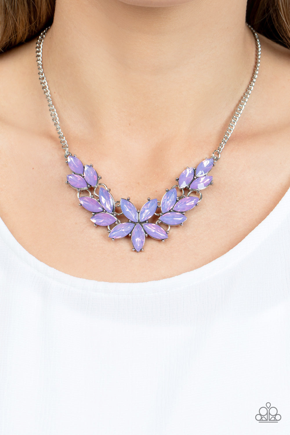 Ethereal Efflorescence - Purple Necklace Earring Set