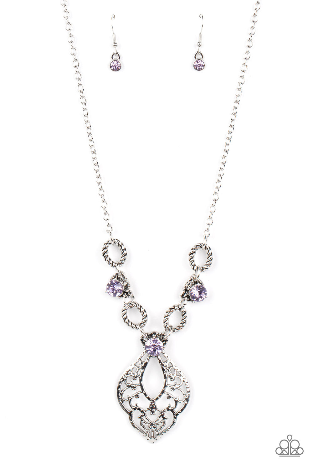 Contemporary Connections - Purple Necklace Earring Set