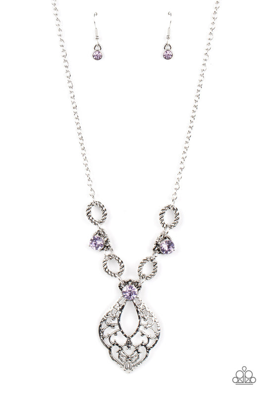 Contemporary Connections - Purple Necklace Earring Set