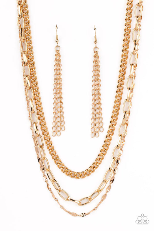 Galvanized Grit - Gold Necklace Set