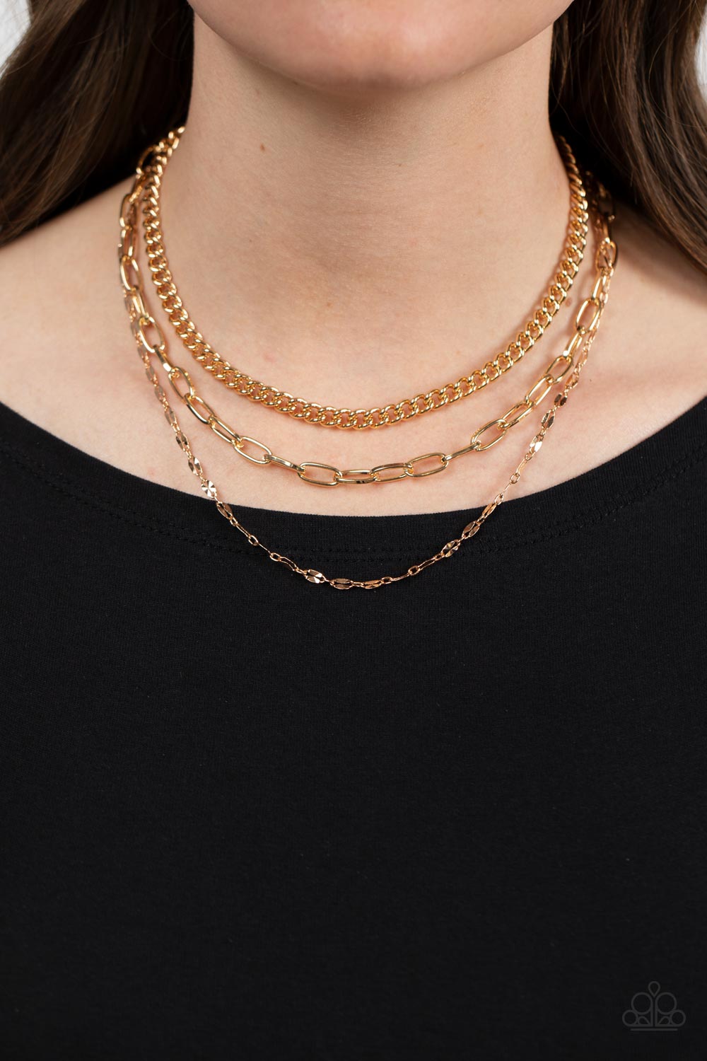 Galvanized Grit - Gold Necklace Set