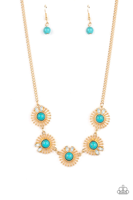 Fully Solar-Powered - Gold Necklace Earring Set