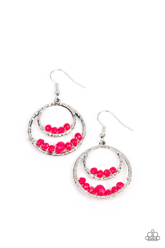 Bustling Beads - Pink Earrings