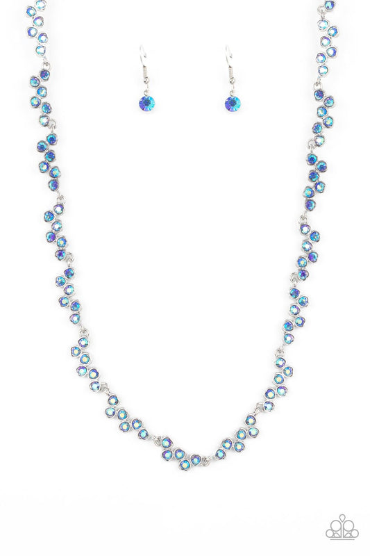 GLOWING Admiration - Blue Necklace Earring Set