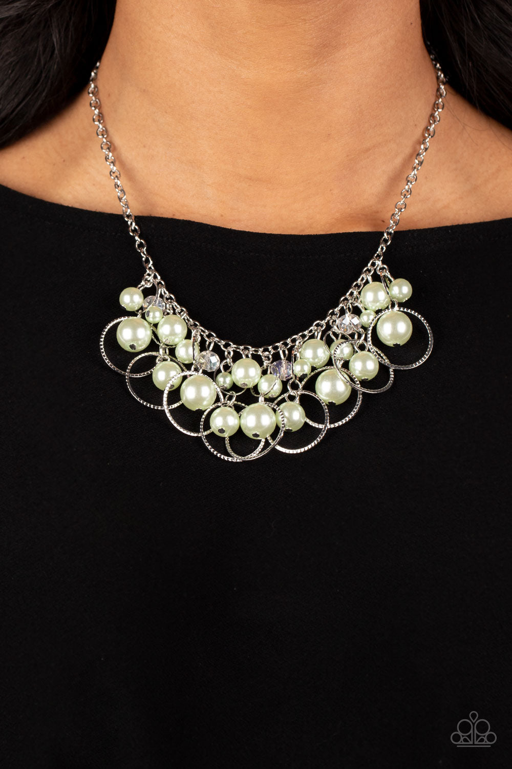 Ballroom Bliss - Green Necklace Earring Set