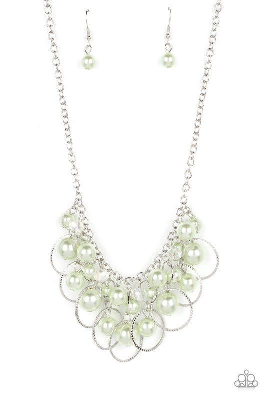 Ballroom Bliss - Green Necklace Earring Set