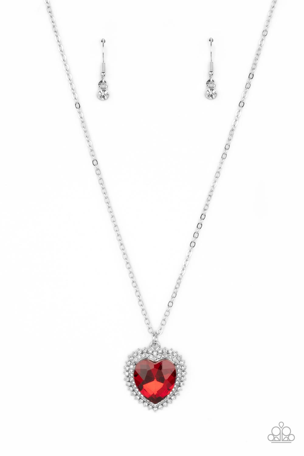 Sweethearts Stroll - Red Necklace Earring Set