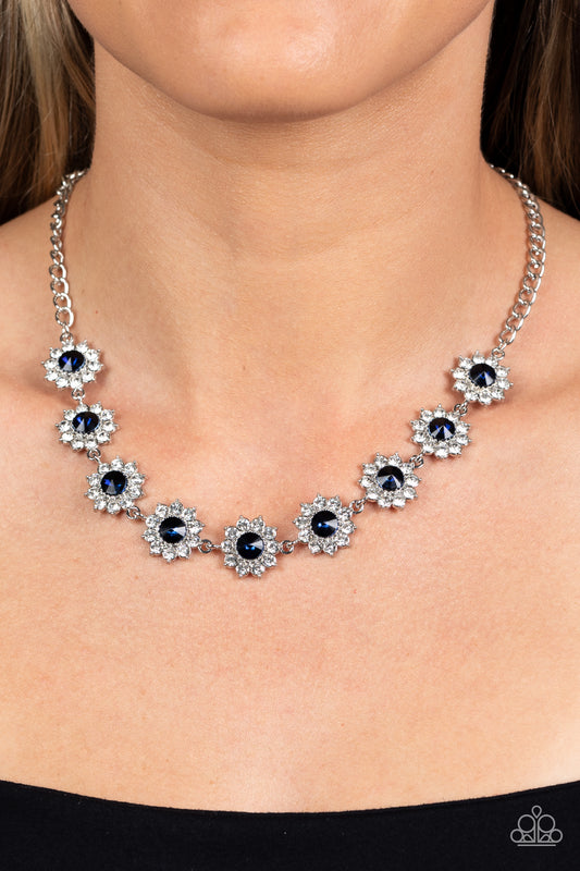 Blooming Brilliance - Blue Necklace Earring Set