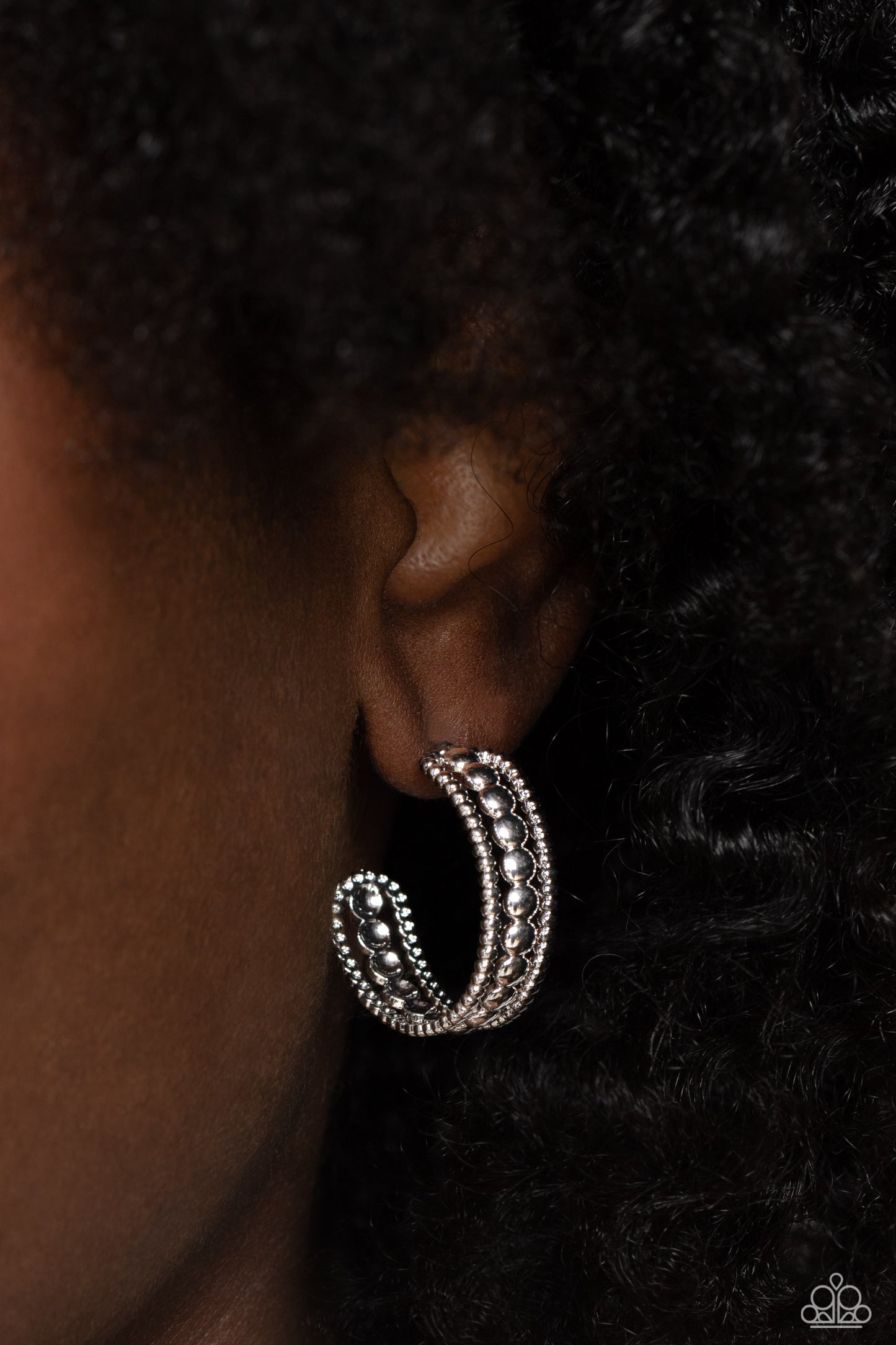 Dotted Darling - Silver Hoop Earrings